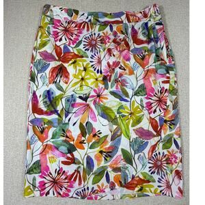 Rip Skirt Women L Pink Floral Print Knee Length Wrap Skirt Cover Up Casual Wear